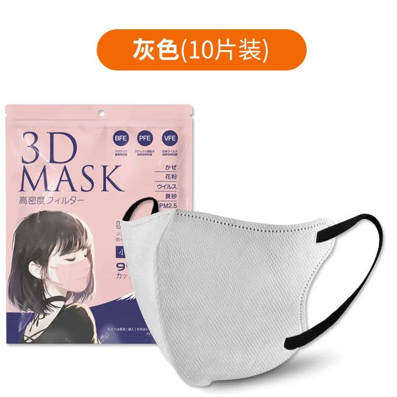 Japanese 3D face mask mouth and nose mask male and female butterfly shaped, Japanese four layer Morandi color маска  mascarillas