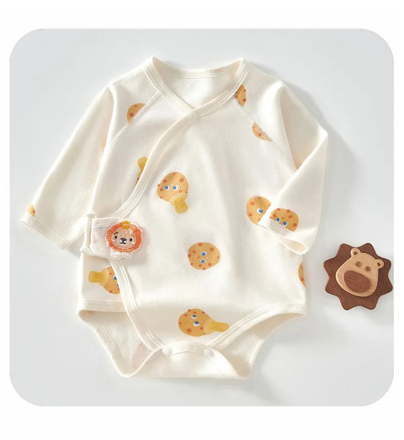 Ircomll 2 pcs Spring and Autumn Newborn Bodysuit Cotton Long Seeve Clothes Infant Clothing Pajamas Overalls for Girls&Boys 0-6M