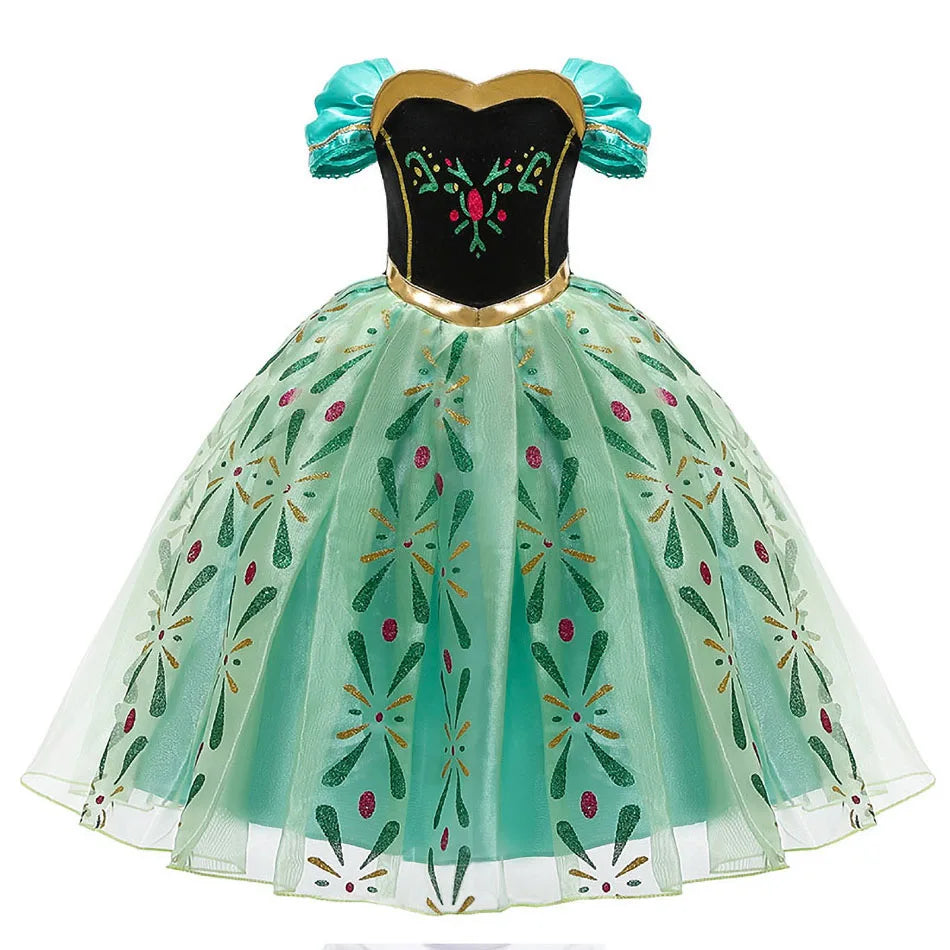 Kids Princess Costume Children Elsa Anna Rapunzel Mermaid Ariel Fancy Dress Girls Carnival Pageant Halloween Party Clothes