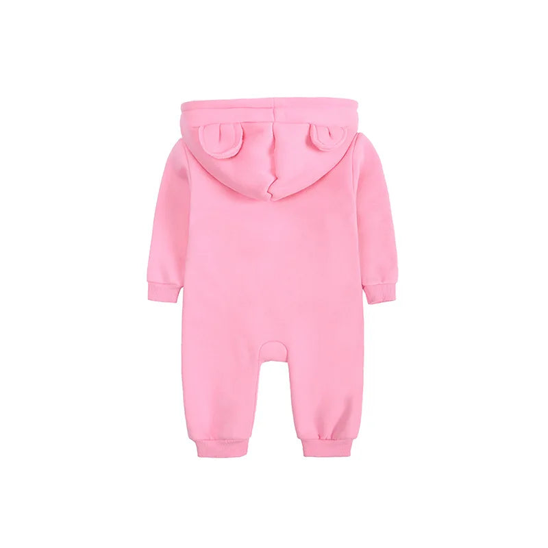 Baby Jumpsuits Rompers Winter Hooded Outfit Hoodies One-pieces Growings Zipper Jumpers Boys Girls Newborn 59-90cm Ropa De Bebe
