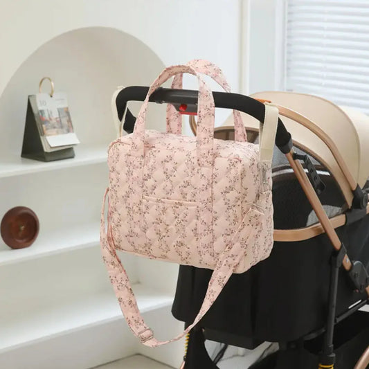 New Design Diaper tote, Travel diaper bags with adjustable Long Shoulder Strap, Floral Changing bag for Boy and Girl