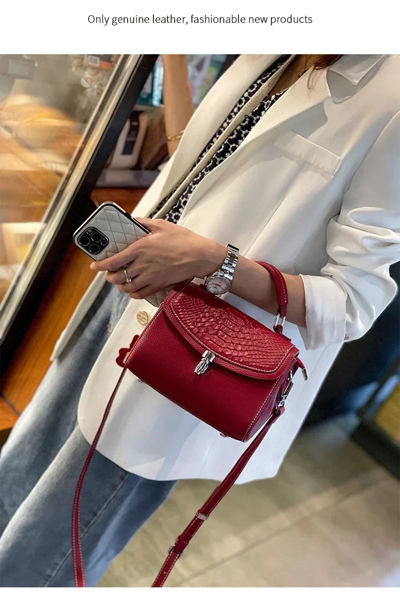 women's mini handbag Ladies' luxury crossbody bag fashionable crocodile pattern design women's genuine leather crossbody bag