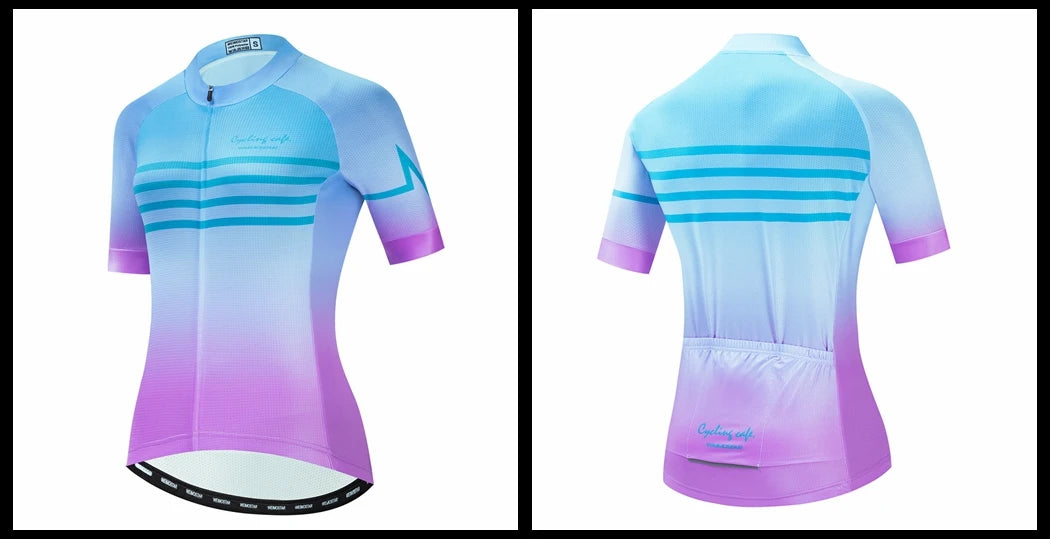 Blue Black Womens Cycling Jersey Pro Team Cycling Clothing Summer MTB Bike Jersey Breathable Bicycle Shirt Maillot Ciclismo