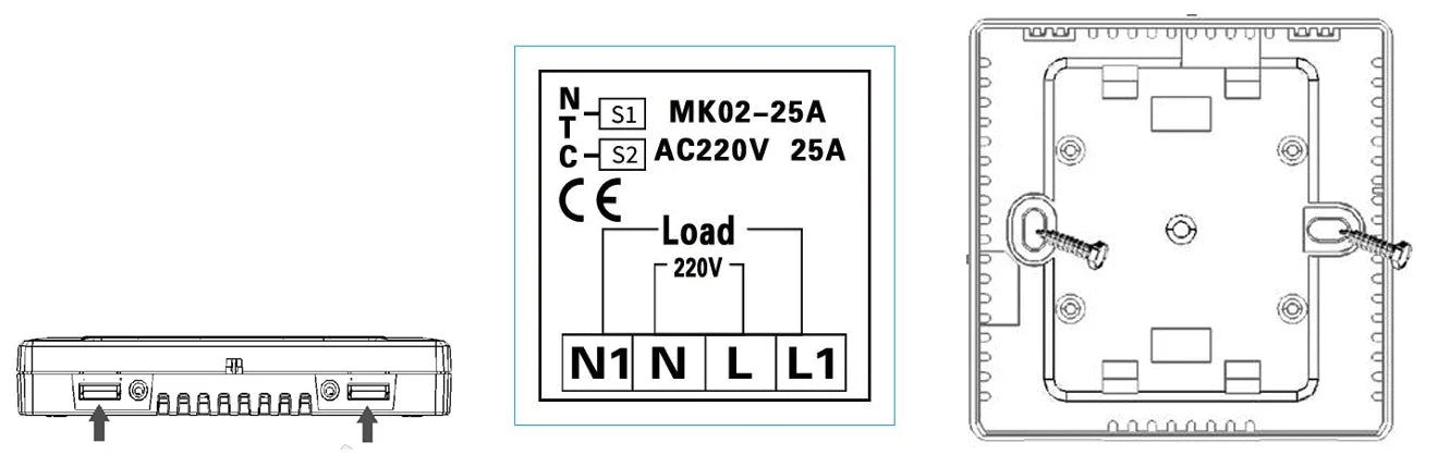 AC200~240V Floor Heating Room Temperature Controller MAX 25A 4500W Digital Thermostat with 3m Probe Sensor
