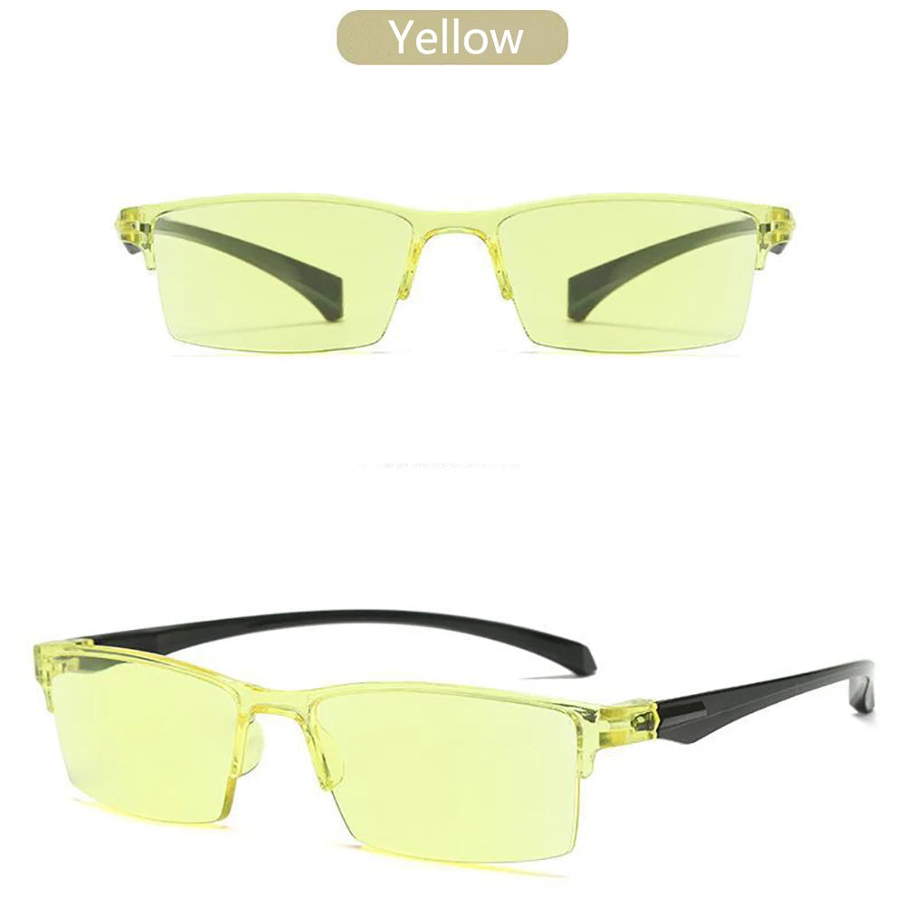 Intelligent Progressive Multifocal Reading Glasses Anti Blue Light Half Frame Spectacles Far Near Dual Use Presbyopic Glasses