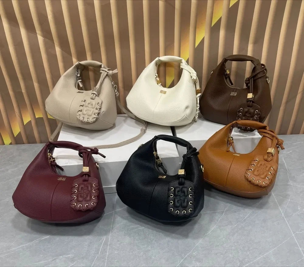 Luxury Mini Hobo Bag Women Vintage Leather Handbag Detachable Strap Commute Shoulder Purse Y2K Fashion Designer Crossbody Bag
