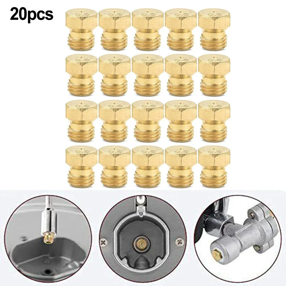 20pcs/set Burner Nozzle 0.5mm Propane Burner Orifice Kit Propane Gas Conversion Kit For LPG Burner Nozzle Outdoor Cooking
