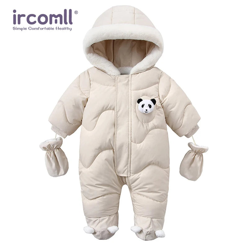 Ircomll Hight Quality Newborn Baby Winter Clothes Snowsuit Warm Fleece Hooded Romper Cartoon Lion Jumpsuit Toddler Kid Outfits
