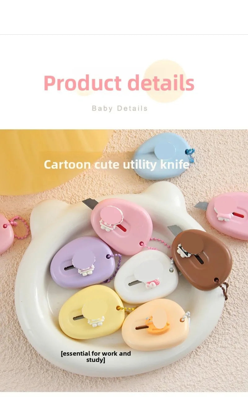 Creative Utility Knife,Unpacking Artifact Express KnifeCute Wallpaper Tools Cartoon Student Handmade Paper Knife Cultural Goods