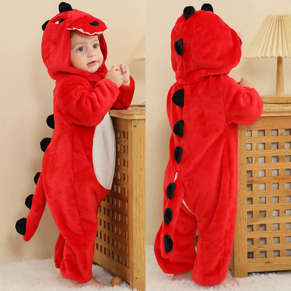 0 to 4 Years Baby Pajamas Winter Cartoon Sleeping Clothes Boys Dinosaur Pijamas Onesies Girls Clothes Toddler Night Bodysuits