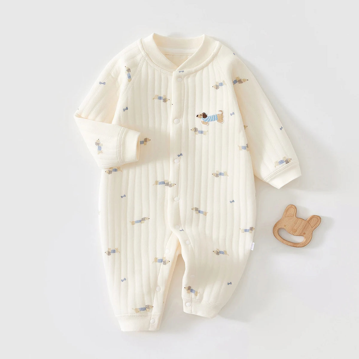 Autumn Winter Baby Jumpsuit Thicken Cotton One-piece Suit Newborn Romper Crawling Clothes 0-2Year Infant Warm Outerwear Bodysuit