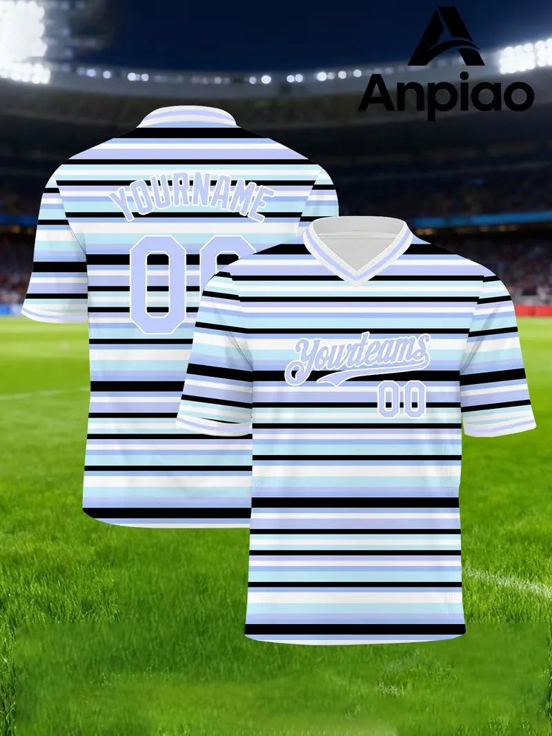 Custom Name & Number Soccer Jersey Men's Personalized Football Shirt Short Sleeve Breathable Team Sports Uniform T Shirt