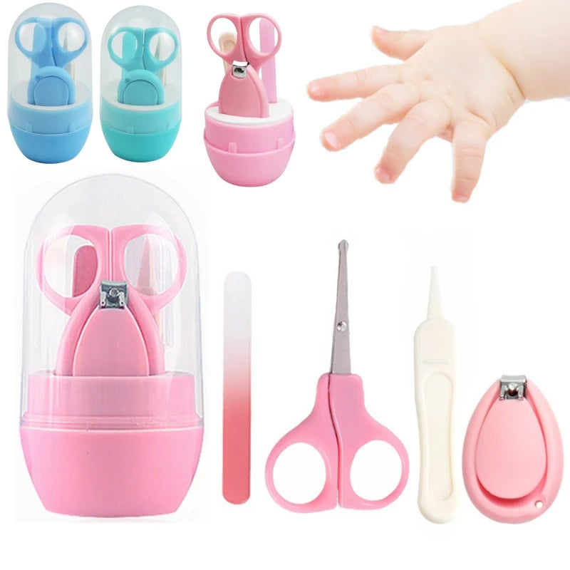 Newborn Baby Nail Scissors Kid Safe Portable Nail Clipper Trimmer Tweezer with Box Baby Nail Care Tools Children Manicure Kit
