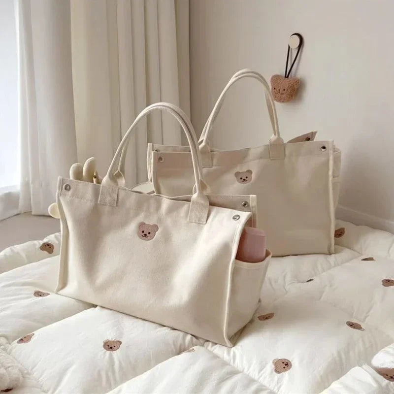 Large Capacity Mommy Bag Baby Diaper Bags Newborn Nappy Feeding Bottle Canvas Storage Pouch Fashion Mom Handbags Stroller Bag