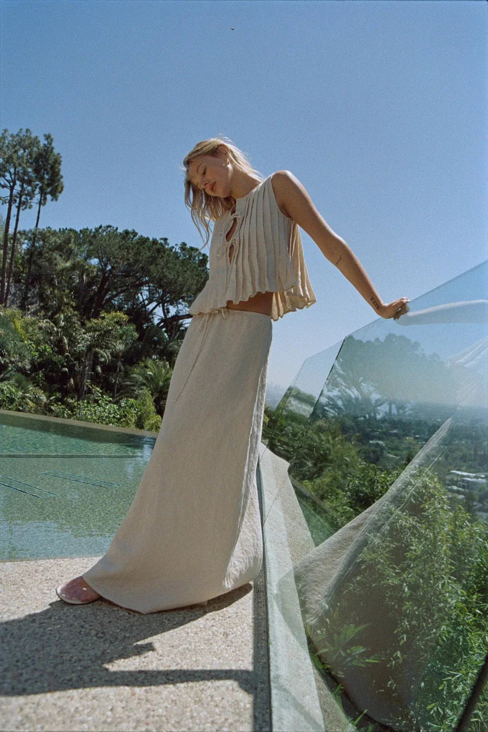 Sexy White Sleeveless Tie Shirt Top Long Skirt Two Piece 2026 Women Fashion Set Summer Holiday Beachwear Swimwear Cover Up A2860