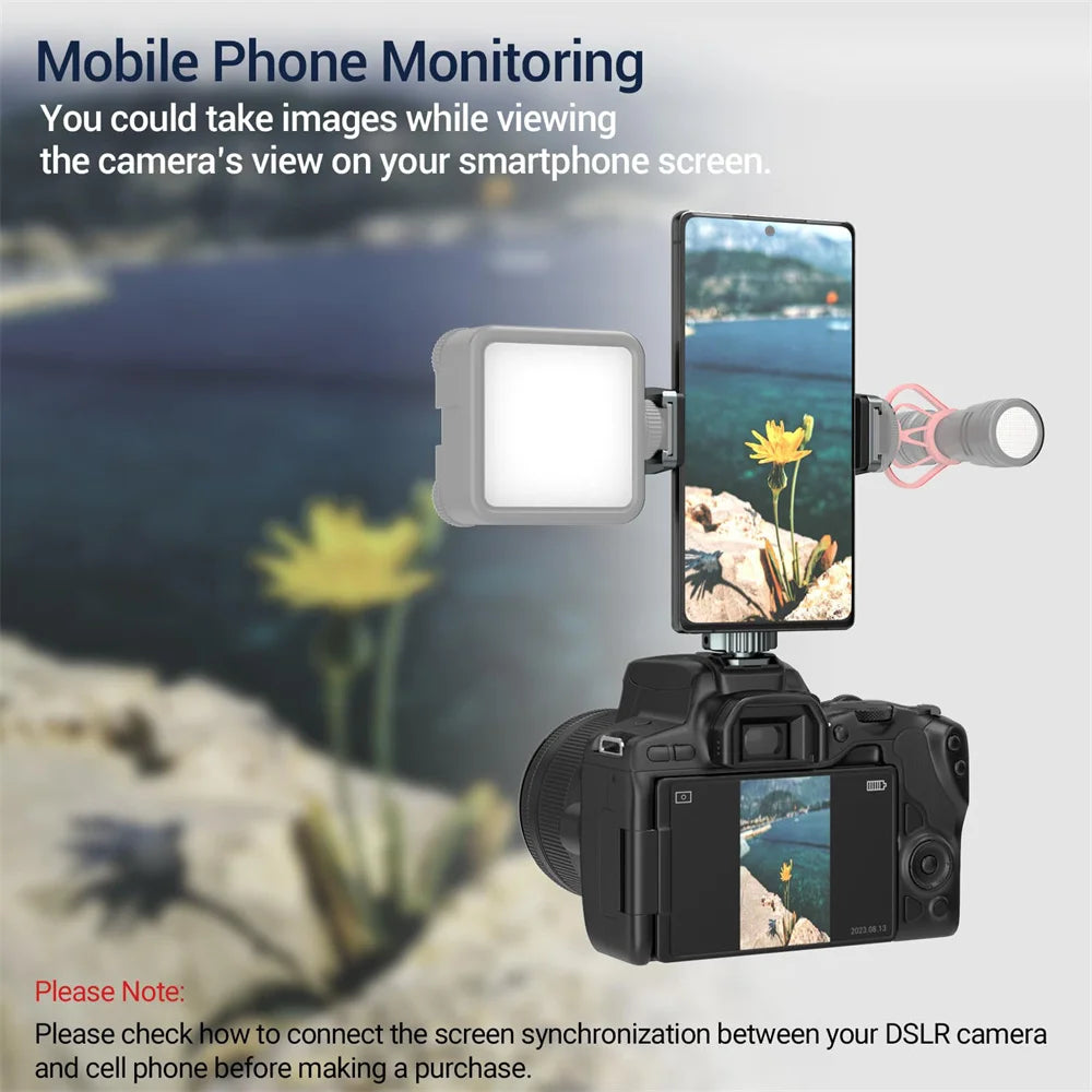 LEAPLIGHT Upgrade Aluminum Phone Tripod Mount Smartphone Holder Adapter W Arca Cold Shoe for iPhone 15 14 13 Phone Mic Light