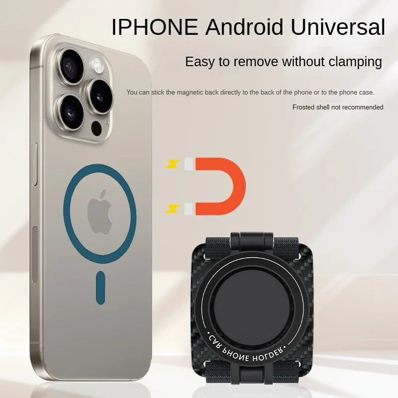 2026 NEW Magnetic Phone Holder for Live Streaming, 360° Rotatable Foldable Phone Stand with Wrist & Arm Strap, Universal Mobile