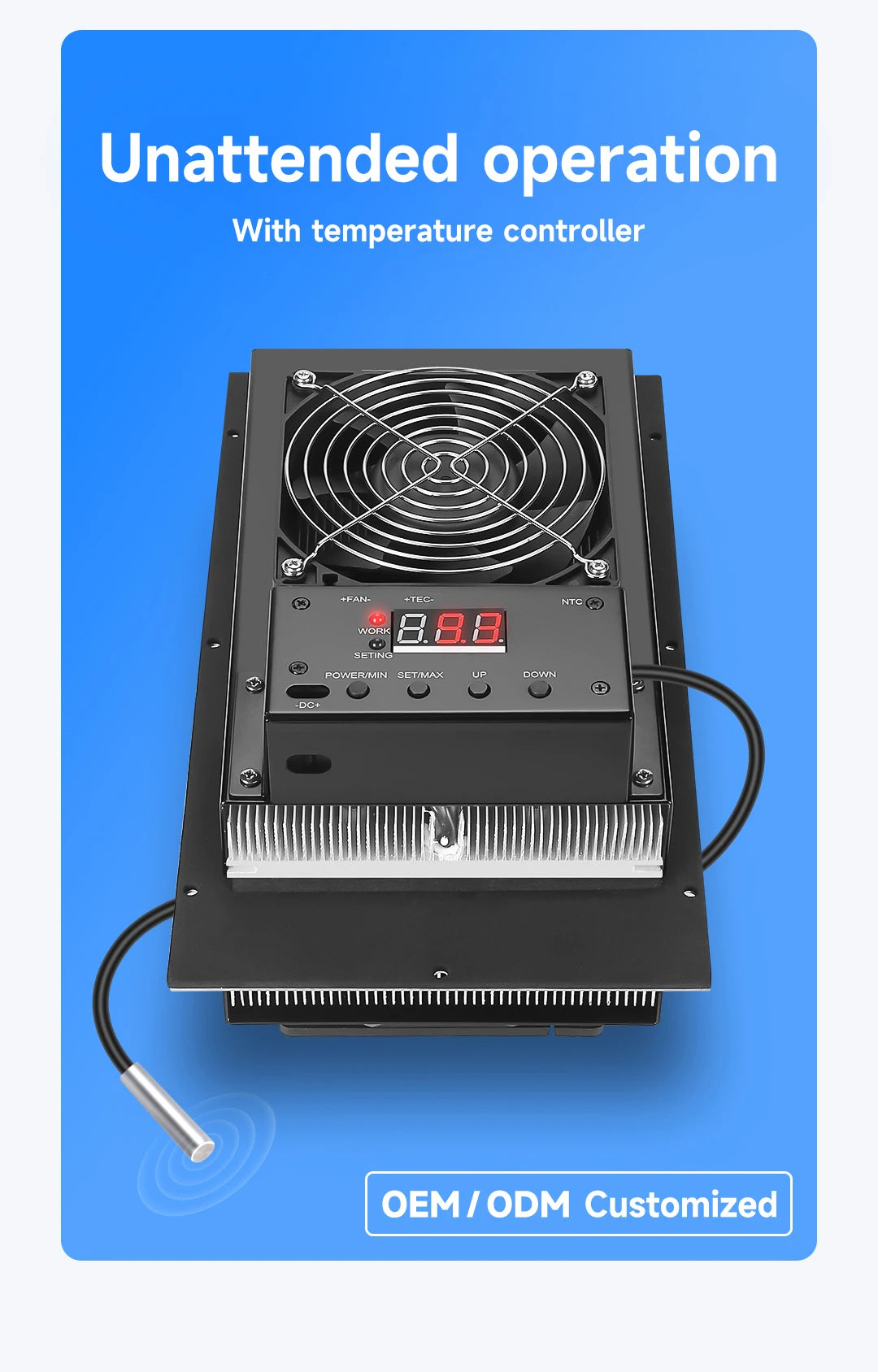 ENMG Industrial Cabinet Semiconductor Cooling System HET Kit 12V Peltier Cooling Module with Fan Heatsink & Electronic AC Green.