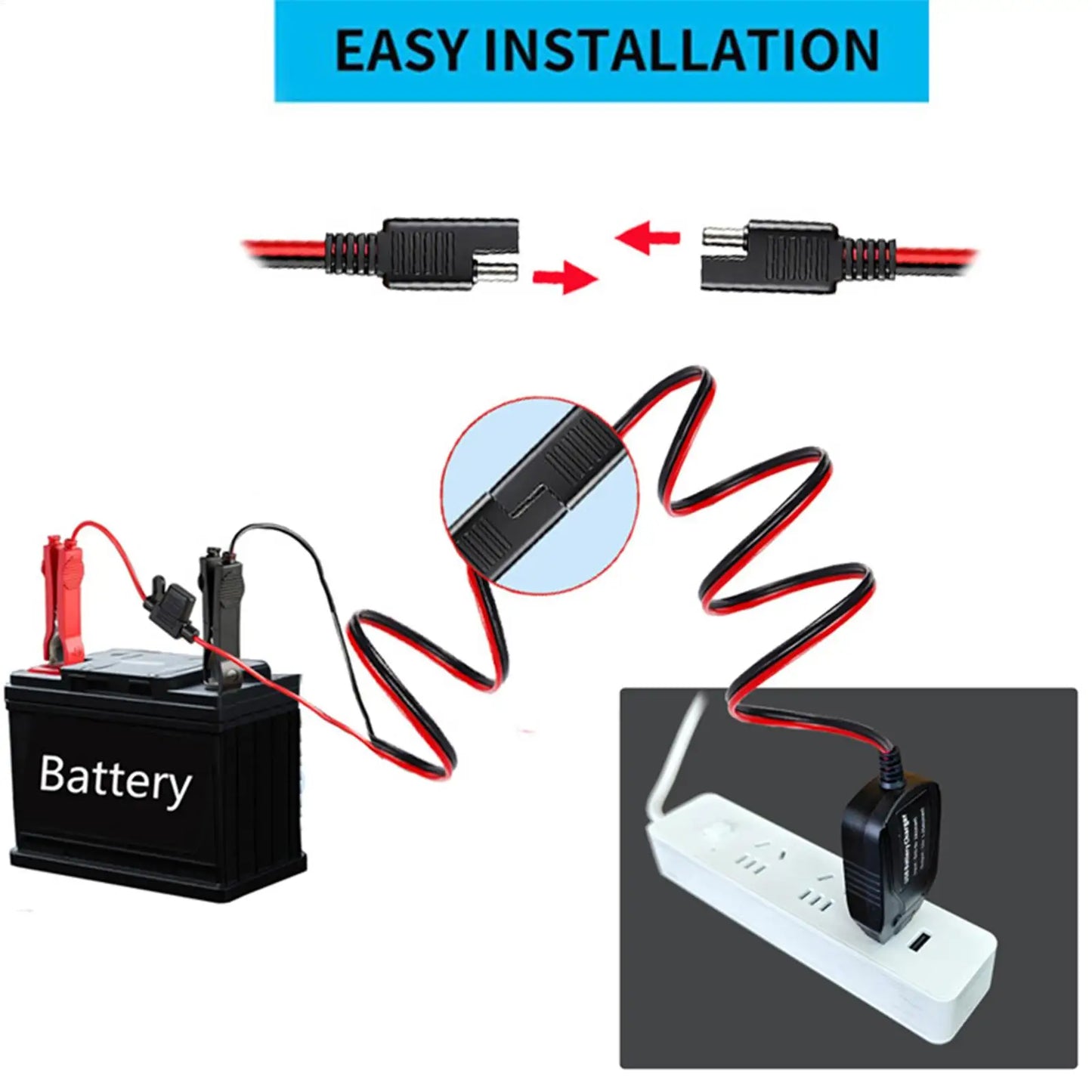 Portable 12V Motorcycle Battery USB Charger USB Smart Portable Maintainer Outdoor C Emergency Power Charger For Car Marine Boat