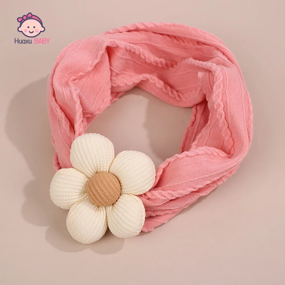 2Pcs Set Baby Floral Headbands and Socks Knitted Flower Elastic Hairbands Cute Newborn Girls Photo Props Baby Hair Accessories