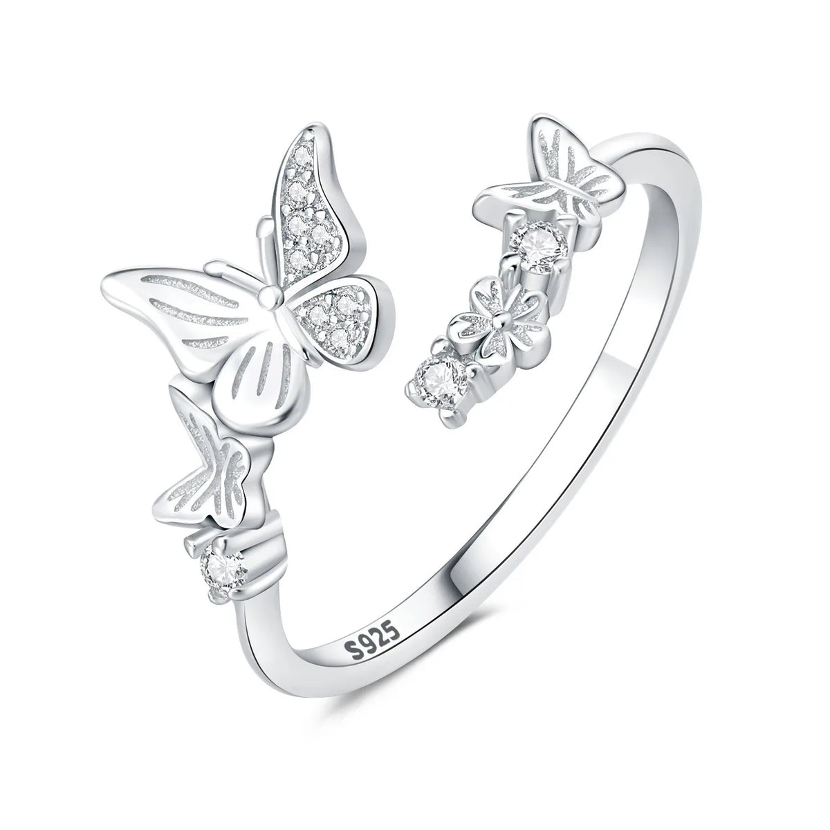 Original 925 Sterling Silver Zircon Bone Balloon Dog Adjustable Open Ring Fine Jewelry Luxury Gift for Women Birthday Party 2026