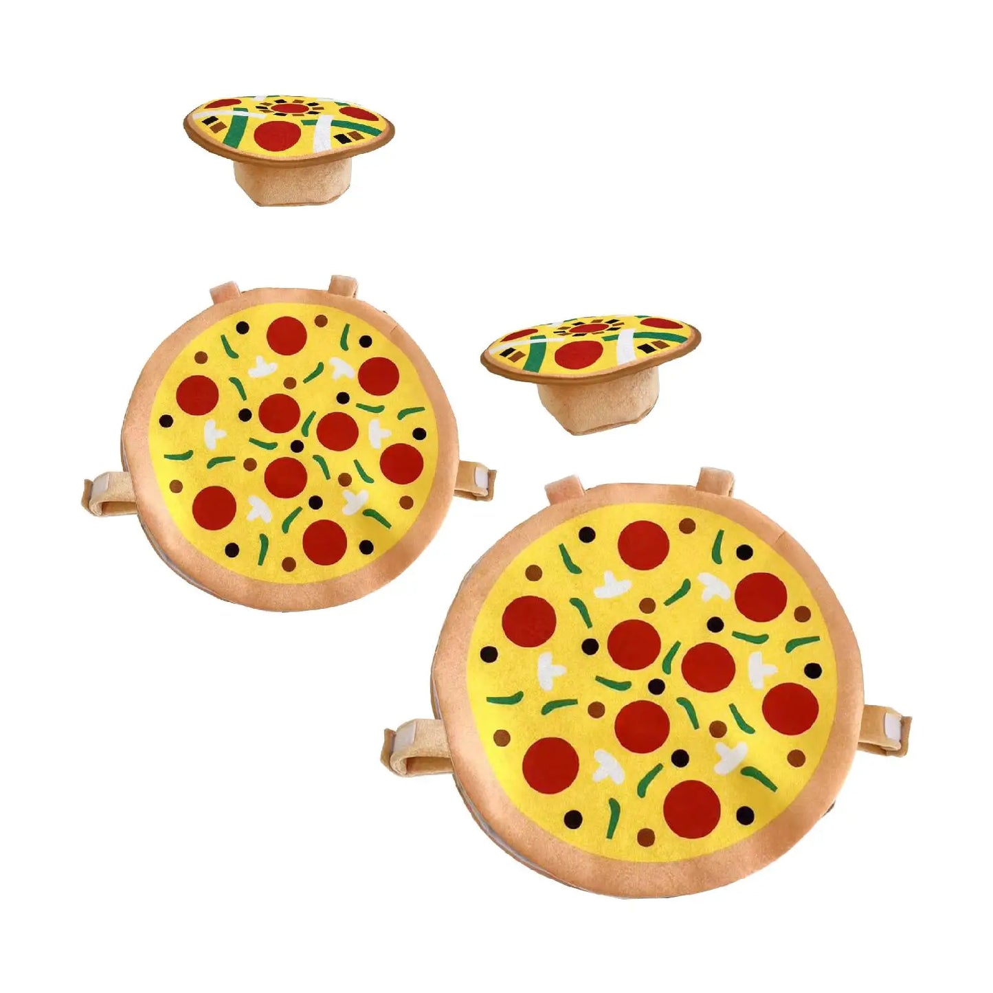 Halloween Pizza Costume with Hat Cartoon Funny Dress up Outfit for Holiday Photo Props Carnival Party Supplies Stage Performance