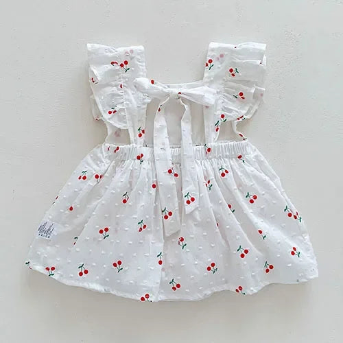 2025 New Summer Korean Style Climbing Suit Flying Sleeve Cotton Lace Splicing Toddler Baby Girls Jumpsuit 0-24M Baby Clothing