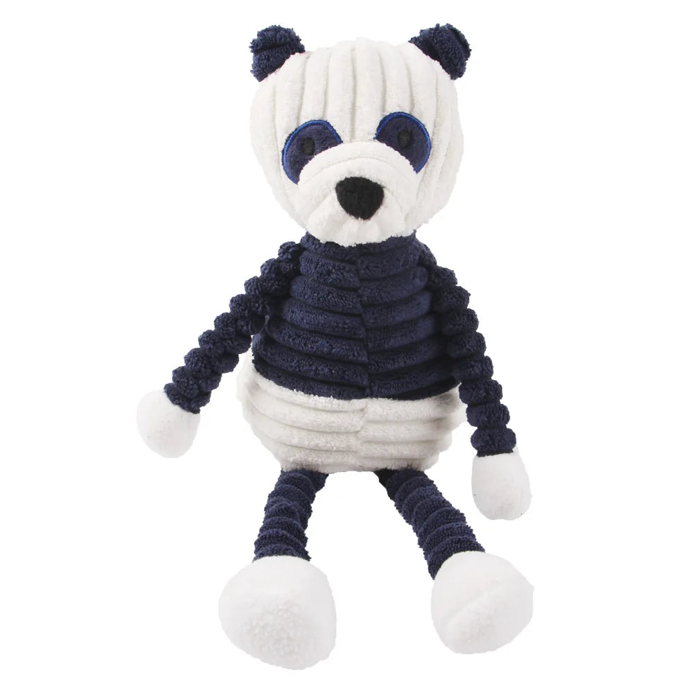 Plush Dog Toy Animals Shape Bite Resistant Squeaky Toys Corduroy Dog Toys for Small Large Dogs Puppy Pets Training Accessories