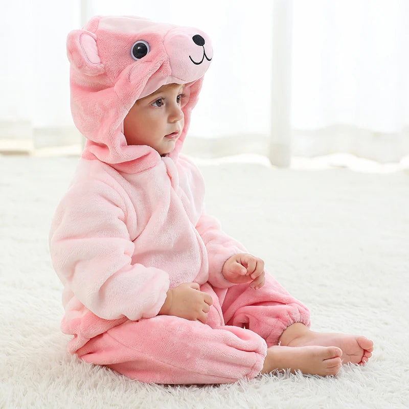 MICHLEY Carnival Dinosaur Baby Winter Costume Rompers Clothes Cute Cartoon Jumpsuit Bodysuit Overall Unicorn For Girls Boys Kid