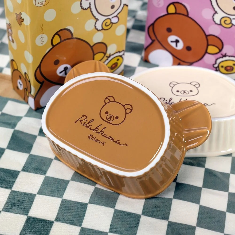 Cute Rilakkuma Ceramic Breakfast Plate Set Luxury Home Tableware Creative Sauce Dish Dinner Plate Kitchen Serving Set