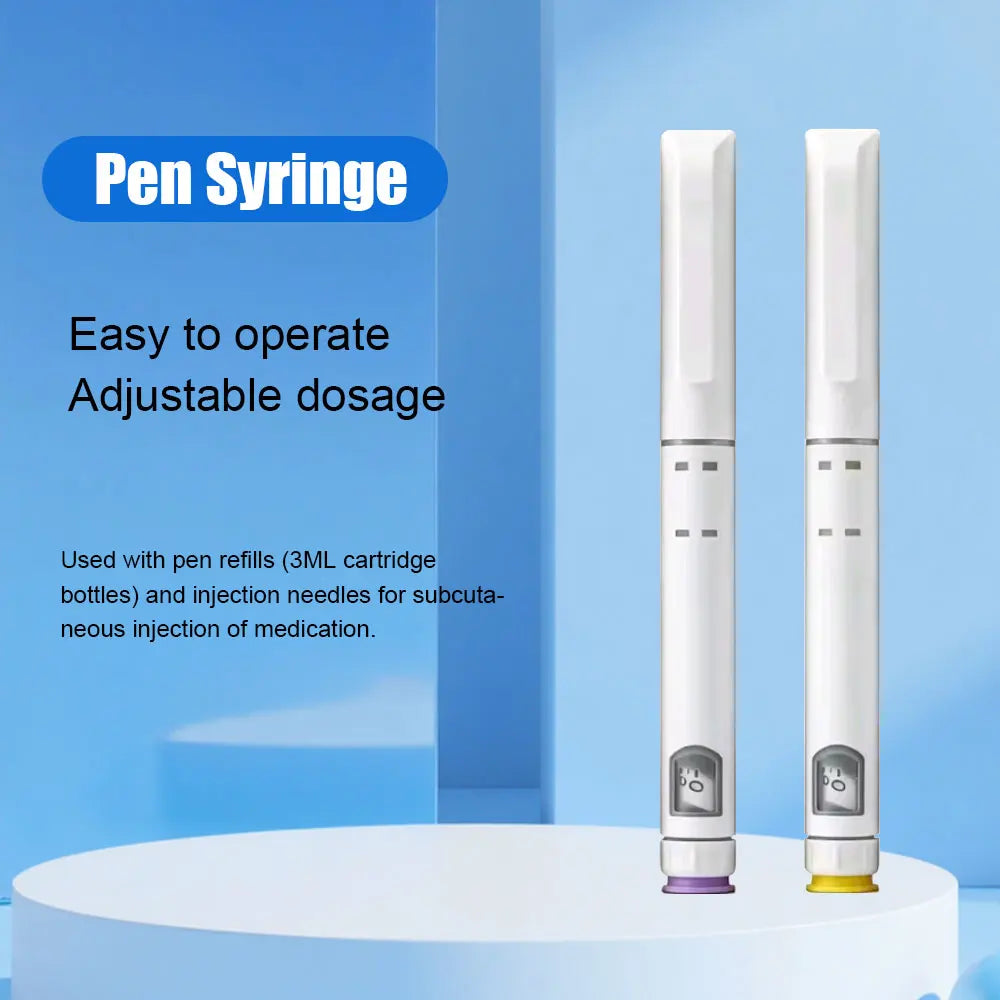 10set Adjustable Disposable Sterile Injection Pen Insulin Injection Pen with 3ml Cartridges bottles 32G 4mm Pen Tip
