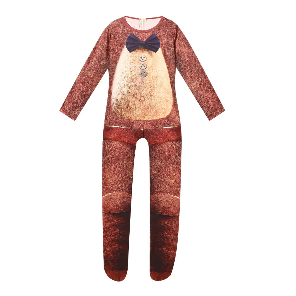 Kids Horrible Halloween Costume Five Nights Freddyed Jumpsuit Cosplay Nightmare Bonnie Fnaf Freddy Anime Christmas Gift for Boys