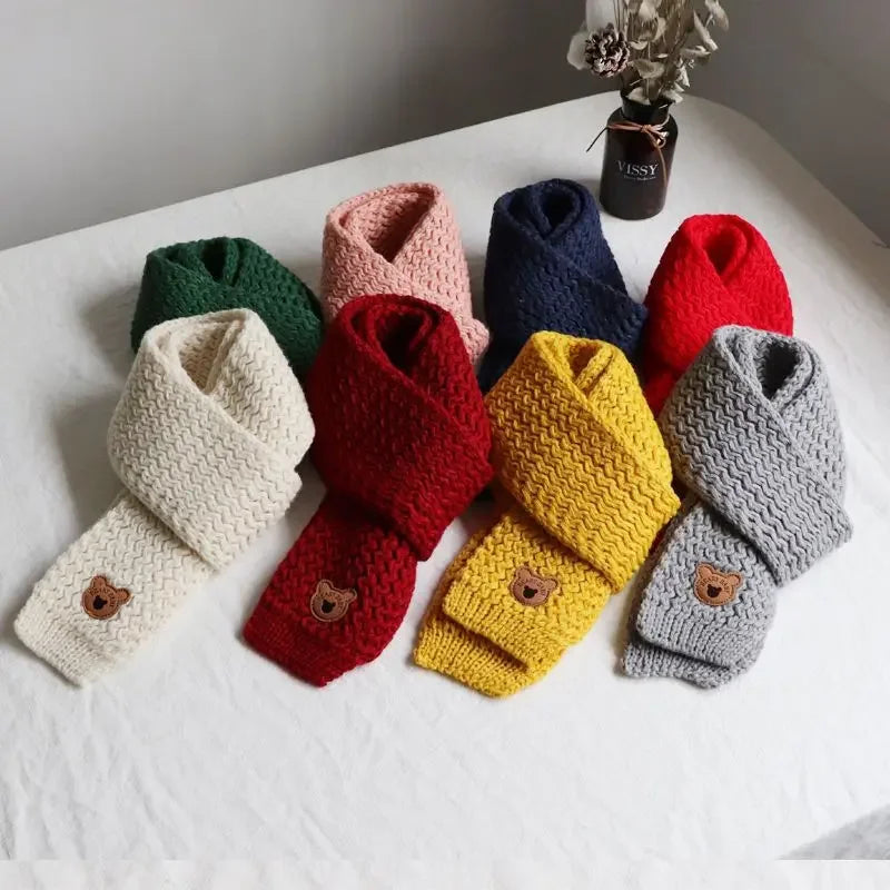 Kids Windproof Scarf Fleece Lined Warm Neck Cover Toddler Winter Scarf Christmas Gift Unisex Baby Outdoor Scarf Korean Cute