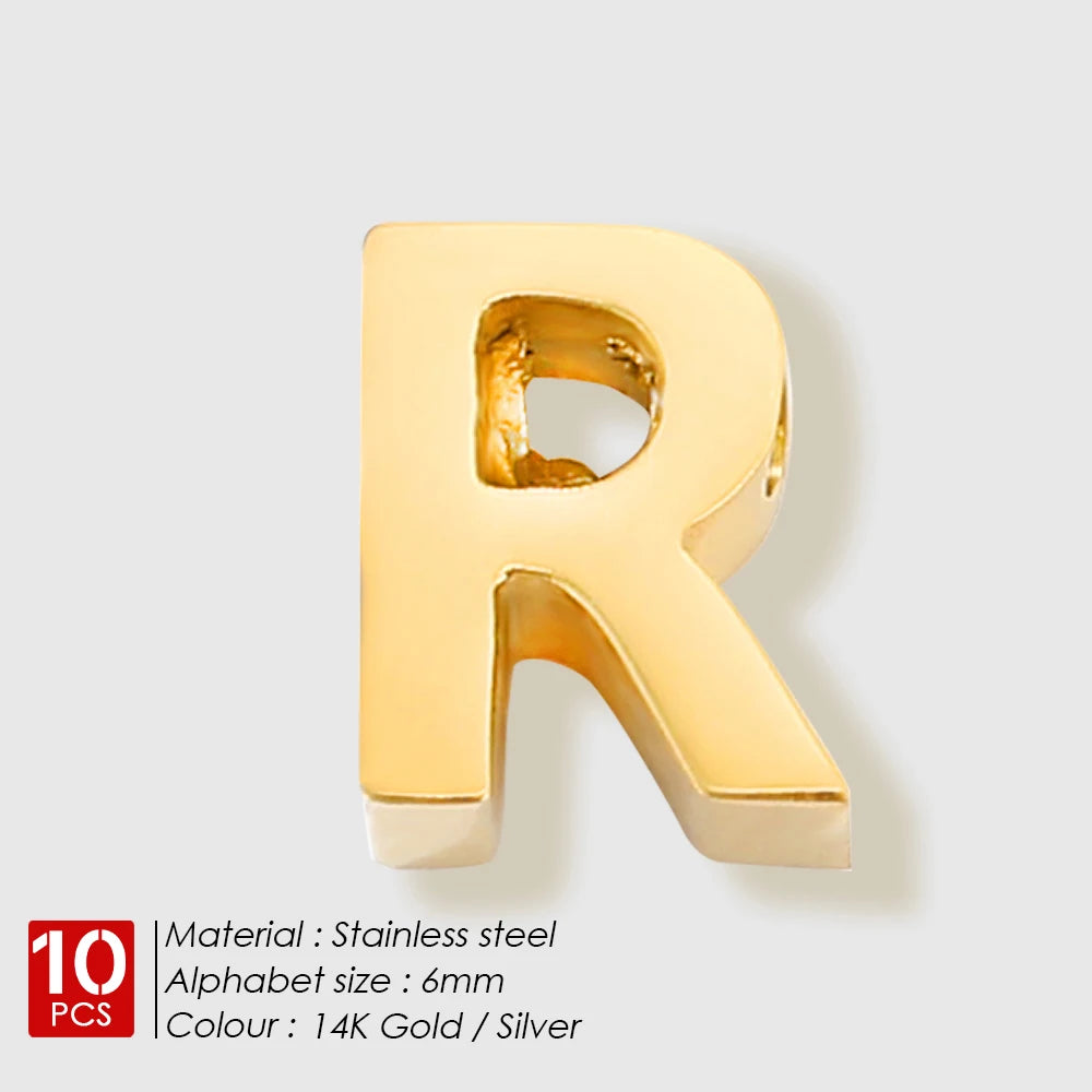 EManco 10PCS Minimalist Style Stainless Steel 26-Letter Pendant for Custom Name Jewelry Commute Social Casual Fashion Accessory