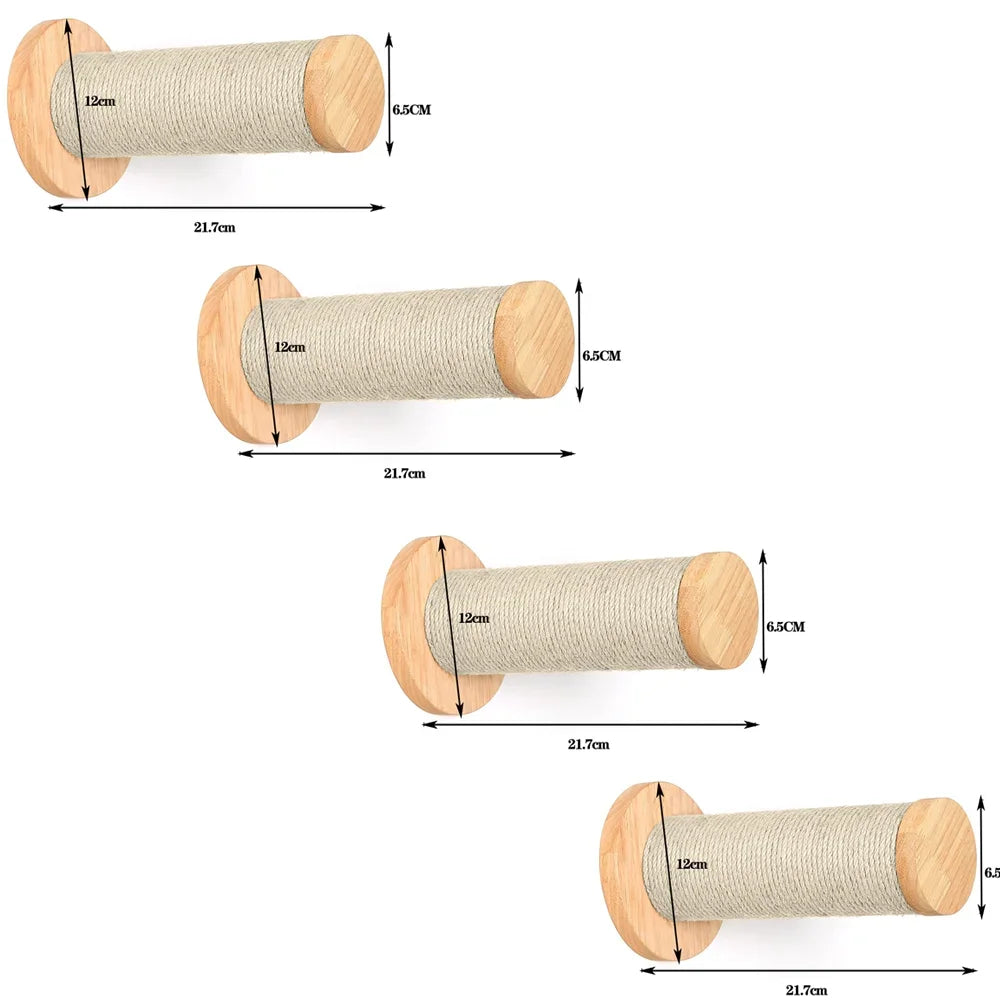 Cat Climbing Shelves Wall Mounted Cat Tree Sisal Scratching Post Cats Hammock House Jumping Platform Rope Ladder Pet Furniture