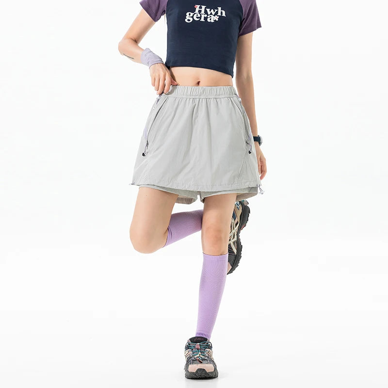 Outdoor Sport Skirts Shorts Women Summer Streetwear Hiking Lightweight Quick Dry Loose Casual Cargo Shorts Skirts