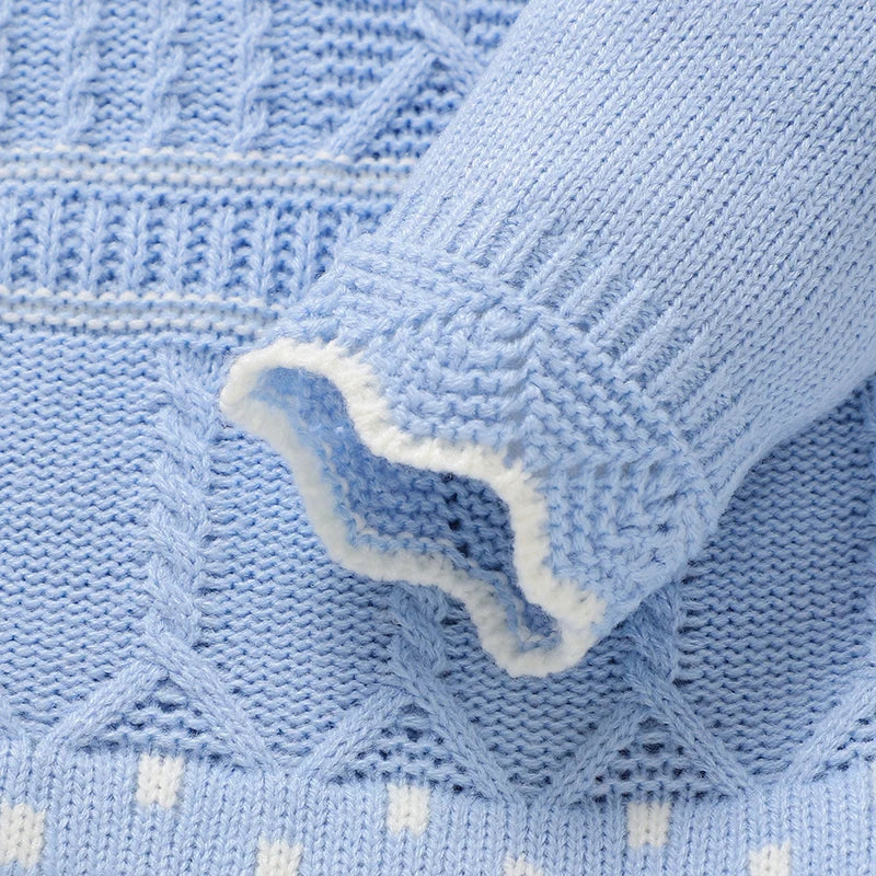 Soft Autumn Winter Baby Girls Rompers + Hat Outfits Multi-colors Available 0-9M Knitted Acrylic Newborn Baby Bodysuit Jumpsuit