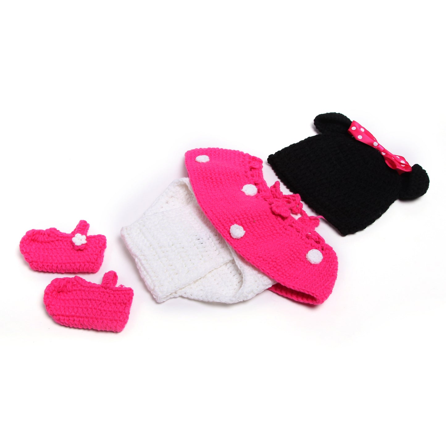 4PCS Animal Style Baby Crochet Halloween Costume Newborn Photography Props Handmade Knit Mickey Outfit Sleepy Owl Frog Baby Gift