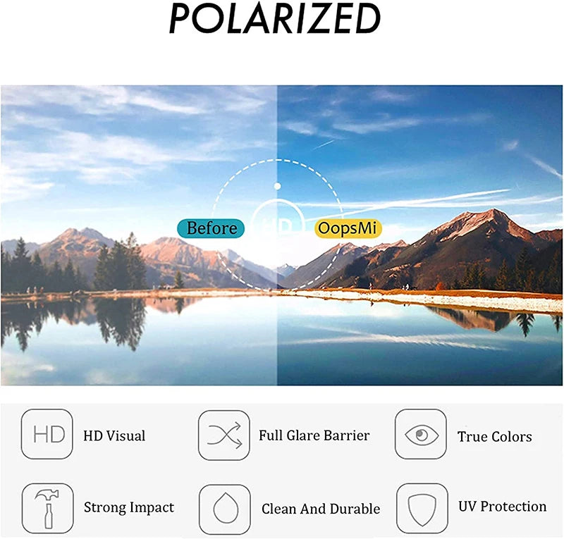 Polarized Clip Sunglasses 2Pcs Set Myopia Glasses Clip Driver Fishing Night Vision Myopia Clipon Sun Shading Eyeglasses