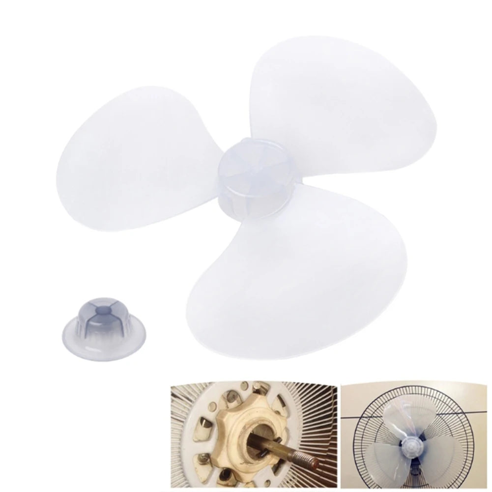 12" Plastic Fan Blade 3 Leaves Home Improvement Radius 14cm Standing Pedestal Floor Wall Table Fanner Practical