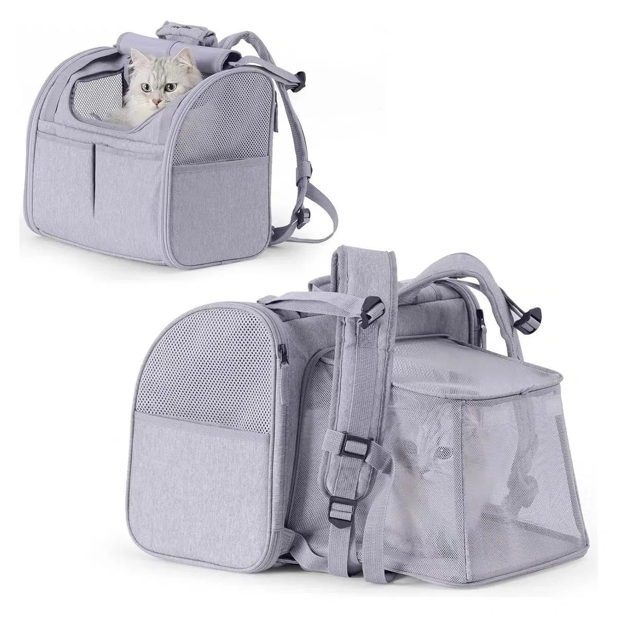 Cat Backpack Carrier, Expandable Pet Carriers for Cats,Hiking Travel Carrier Bag for Small Animal, Airline Approved Cat Carrier