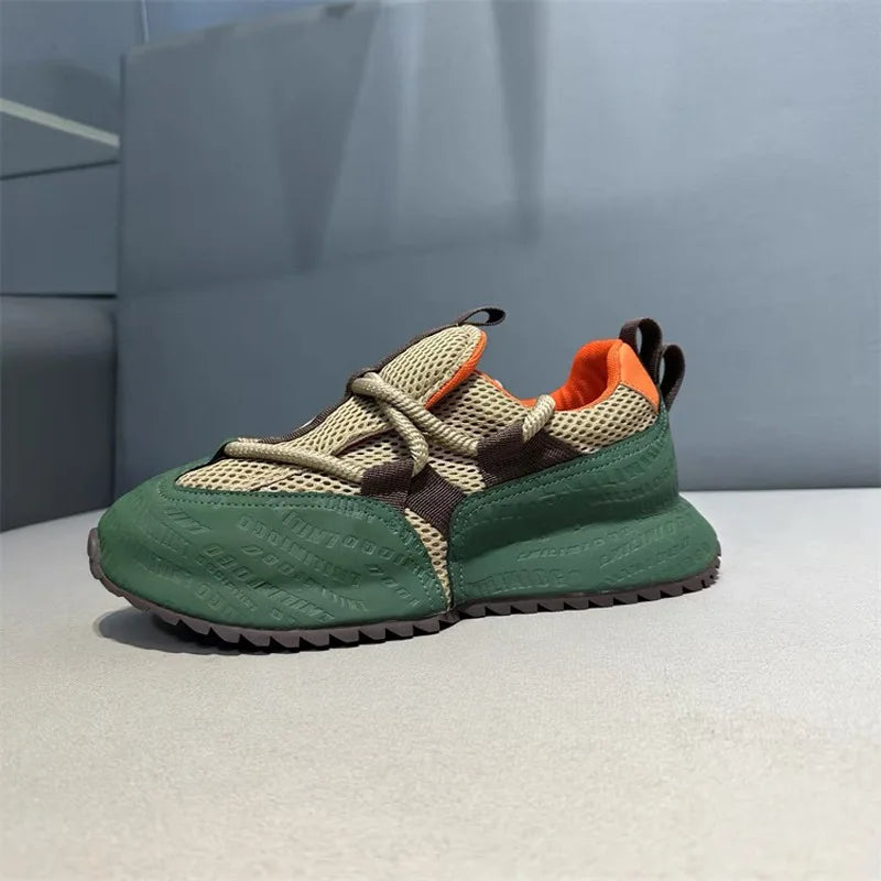 Chunky Sneakers Men Designer Cover Bottom Board Shoes Fashion Casual Leather Fabric Breathable Increased Internal Platform Shoes