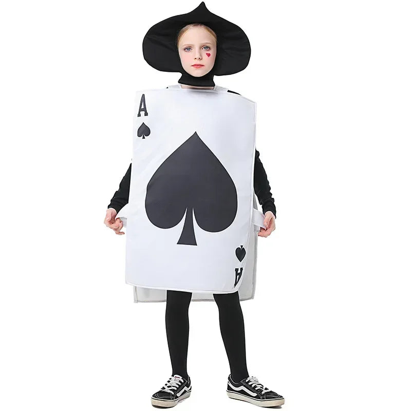 Halloween Playing Cards Heart Costume Adult Children Alice in Wonderland Stage Performance Costume Suit