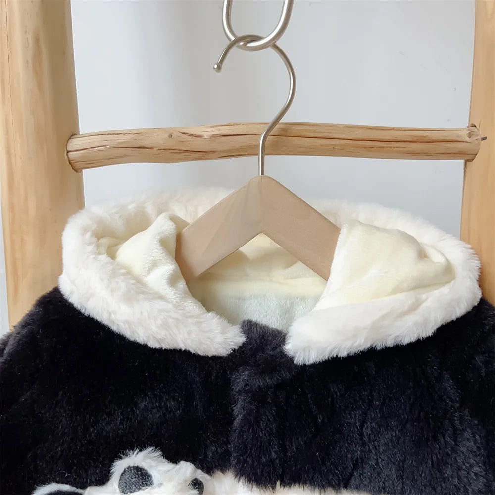 Baby Jumpsuit Baby Plush Panda Plush Hooded Climbing Suit Newborn Baby Cloth Baby Boy Cloth Baby Cloth ملابس داخلية قطعة واحدة