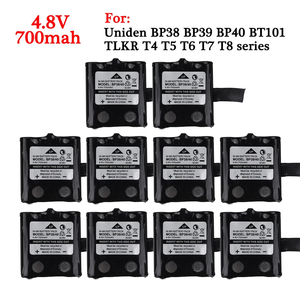Cordless Phone Battery For Uniden BP-38 BP38 BP-40 BT-1013 BT-537 For MOTOROLA TLKR T4 T5 T6 T7 T8 Series Model 4.8v 700mAh