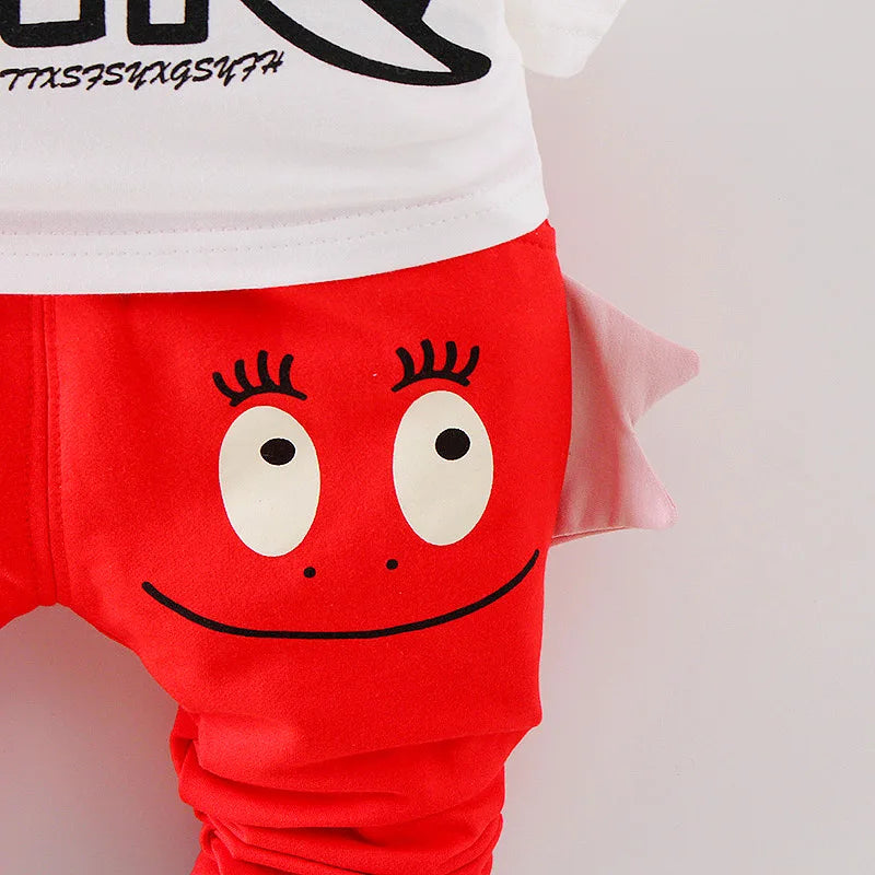 2023 Winter Baby Clothes Sets Boy Girl Thick Warm Hooded Top Pants Three-Piece Newborn Cartoon Cute Dinosaurs Outfit Suits 1-4Y