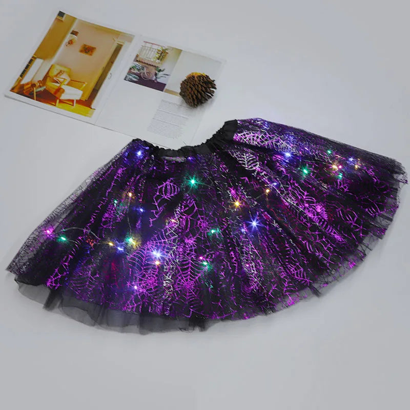 Halloween Costumes for Kids Girls Light Up Witch Hat Tutu Skirt Set 2026 New Year