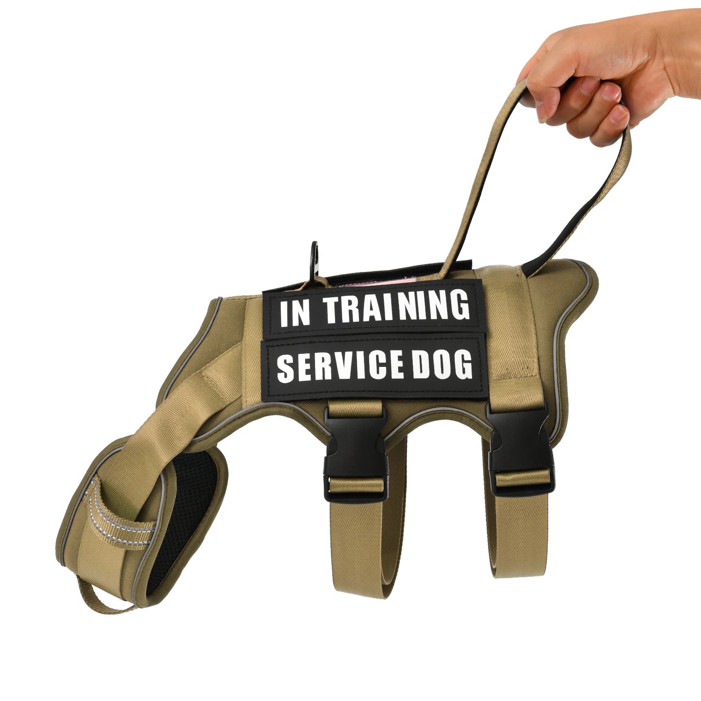 New Tactical Dog harness No Pull Dog Harness Vest with 4 Dog Patches, Reflective Pet Harness with Adress Note, Soft Padded Harne