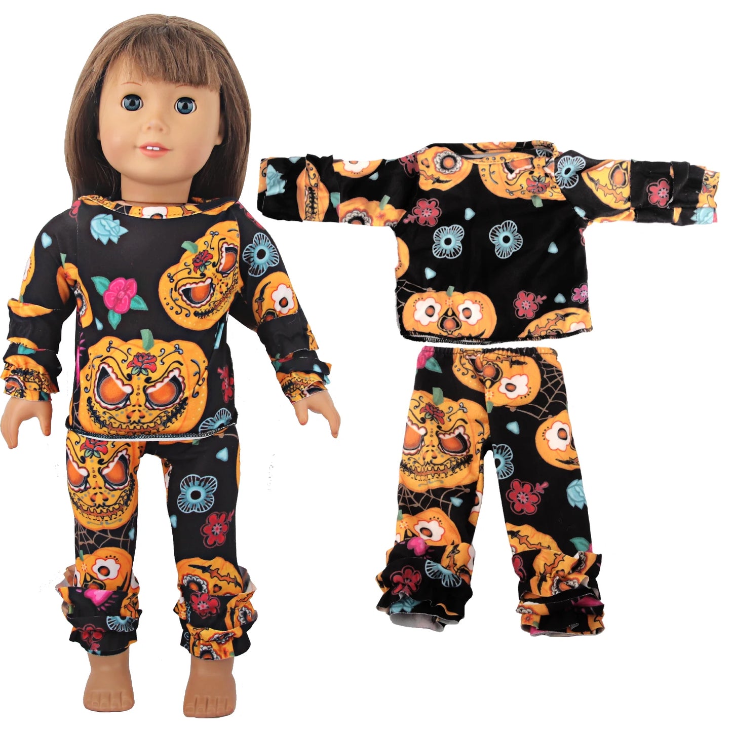 Halloween Doll Clothes Festival Pumpkin, Skeleton Costumes For 18 Inch American&43cm Baby New Born,OG,Life Girl Doll Accessories