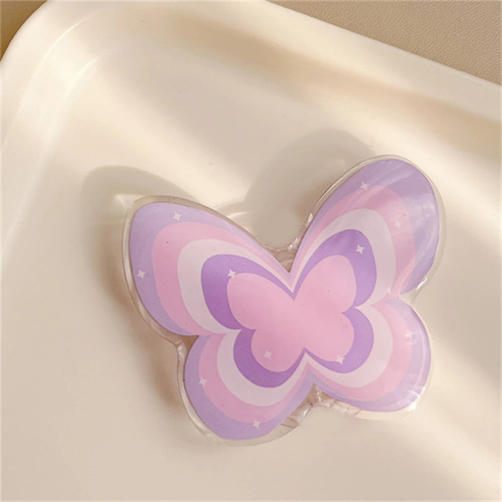 Cute Butterfly Phone Grip Tok Griptok  Holder Ring For iPhone 16 Universal Accessories Lovely Bowknot Phone Stand Bracket Socket